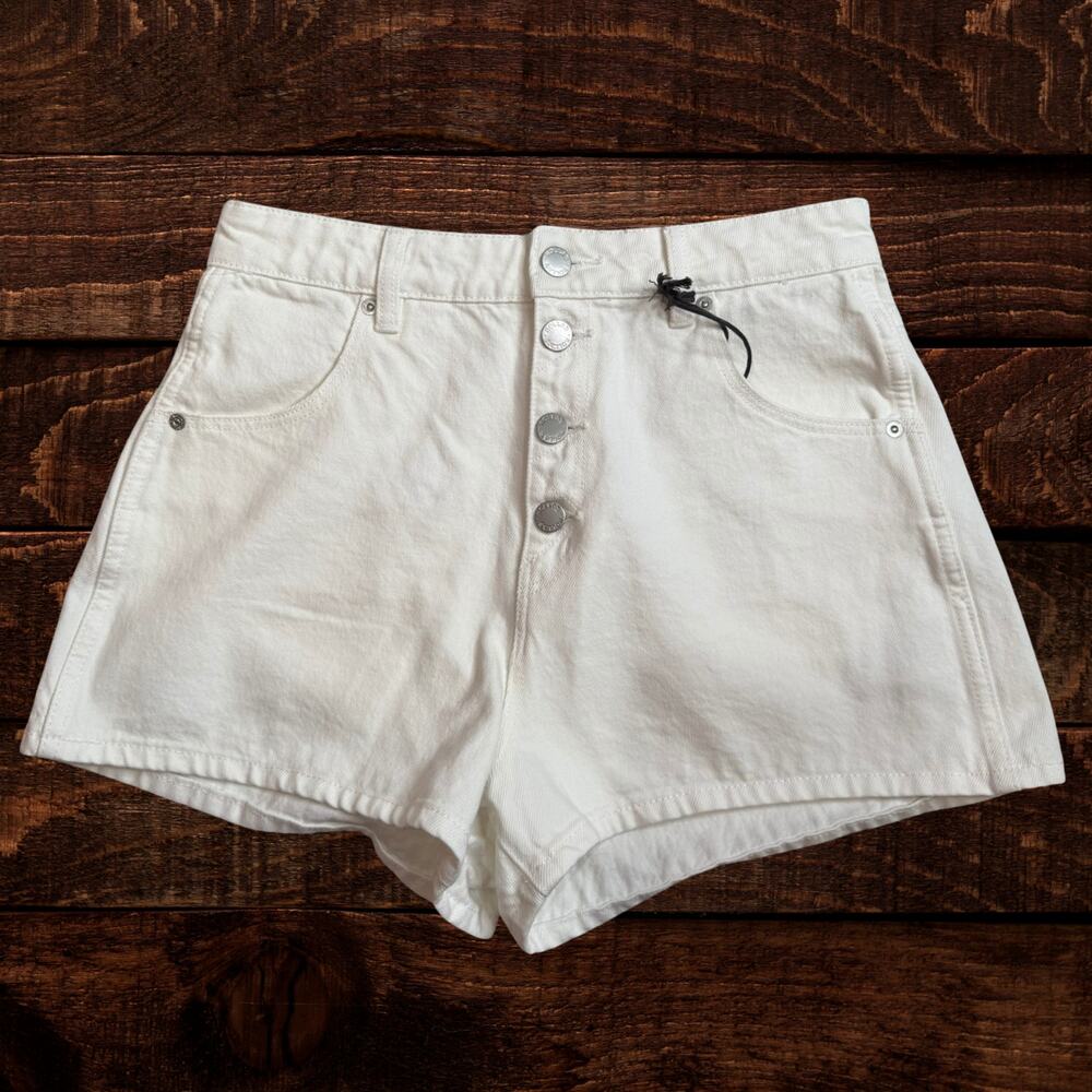 Rolla's Dusters High Rise Slim Button Fly Denim Shorts Vintage White Size 27 - Picture 2 of 10